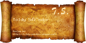 Toldy Sándor névjegykártya