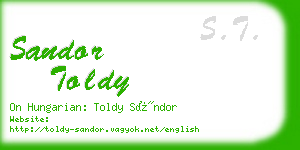 sandor toldy business card